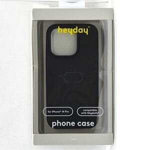 Heyday iPhone 14 Pro Case. Black Silicone. Wireless Charging Compatible